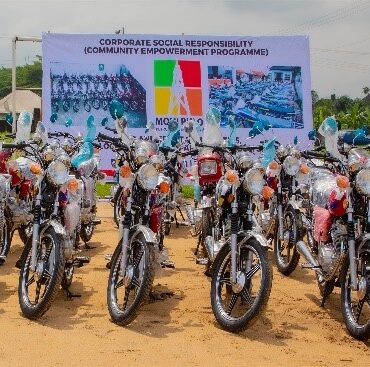 Pictorial view of empowerment motorcycles ready for commissioning